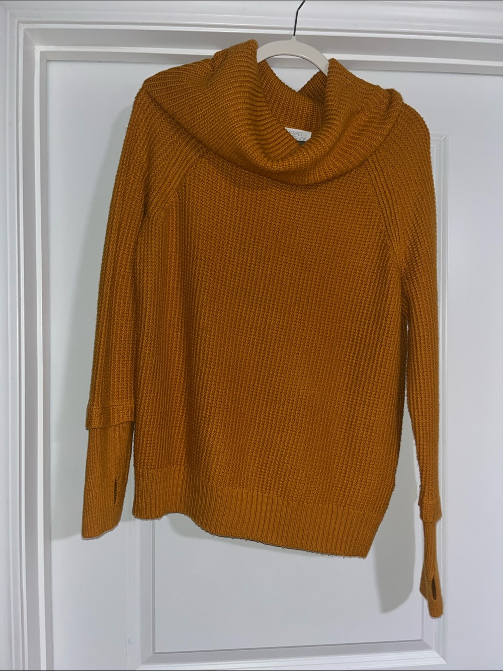Market & Spruce Sharon Cowl Neck Waffle Knit Sweater (Size Medium)